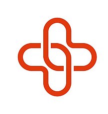 Neues Logo Stiftung der Cellitinnen (zwei orangene ineinander verschlungene Herzen)